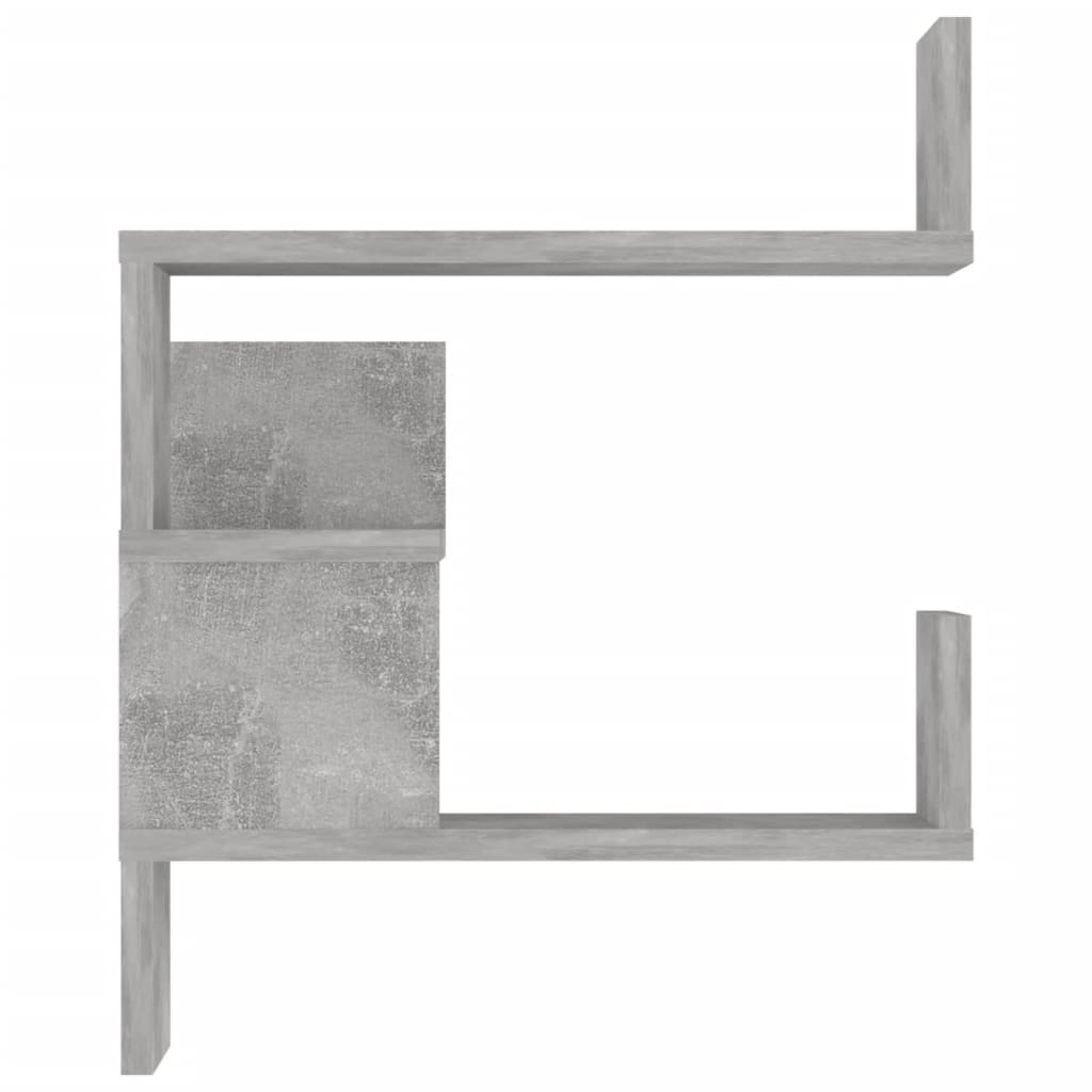 2 db betonszürke szerelt fa fali sarokpolc 40 x 40 x 50 cm