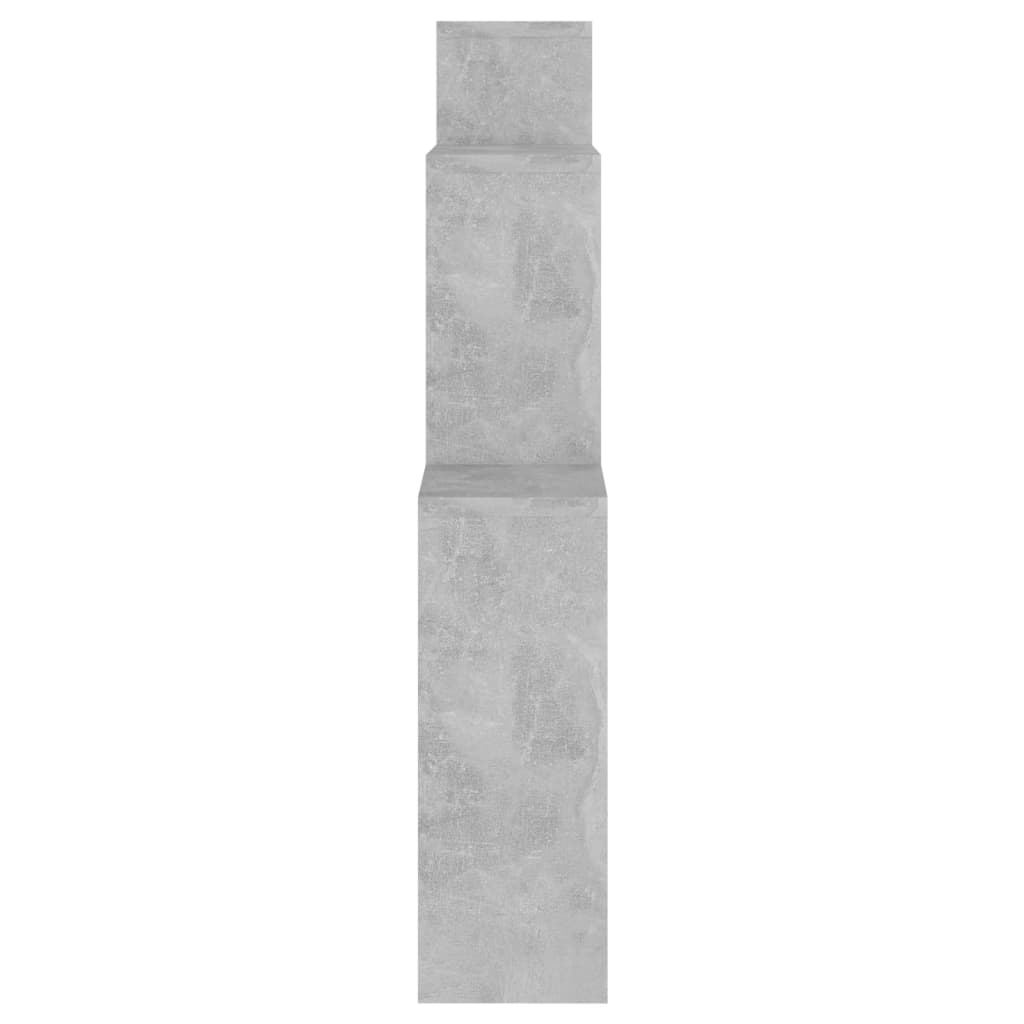 betonszürke szerelt fa szögletes fali polc 80 x 15 x 78,5 cm