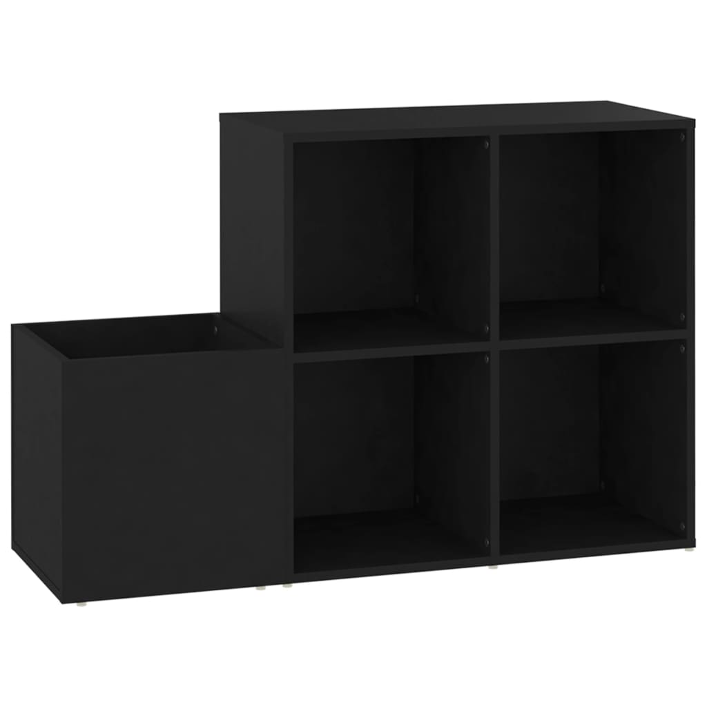 fekete szerelt fa előszobai cipősszekrény 105 x 35,5 x 70 cm
