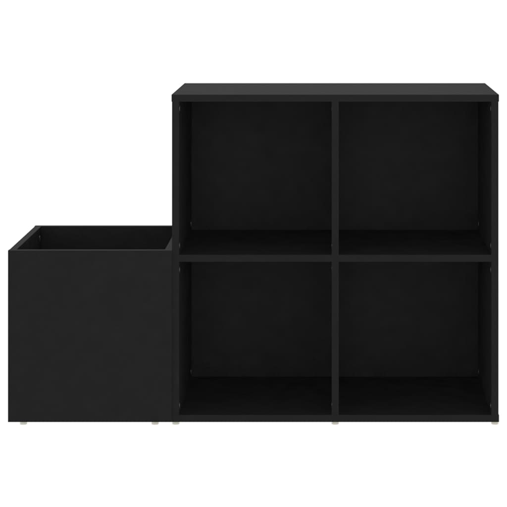 fekete szerelt fa előszobai cipősszekrény 105 x 35,5 x 70 cm
