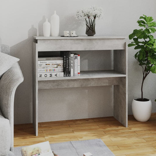 betonszürke szerelt fa tálalóasztal 80 x 30 x 80 cm