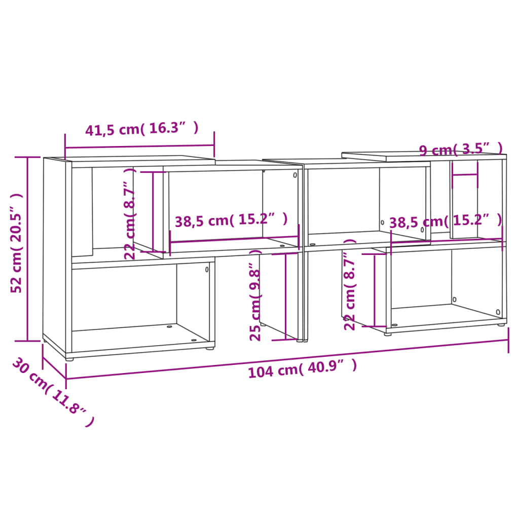 fekete szerelt fa TV-szekrény 104 x 30 x 52 cm