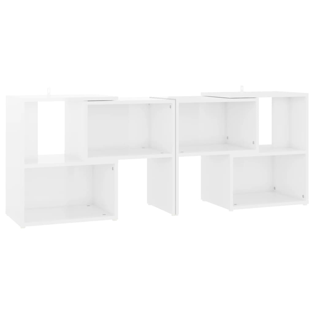 magasfényű fehér szerelt fa TV-szekrény 104 x 30 x 52 cm