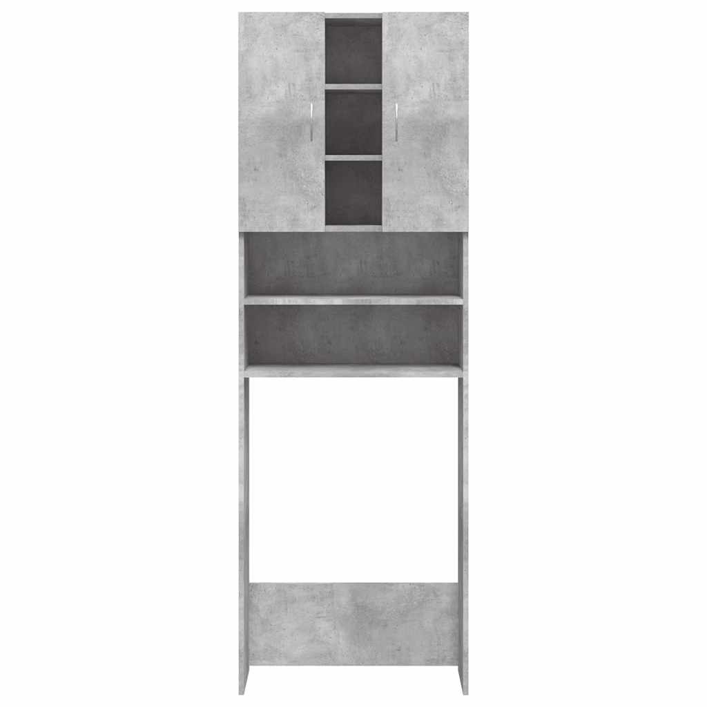 betonszürke mosógépszekrény 64 x 25,5 x 190 cm