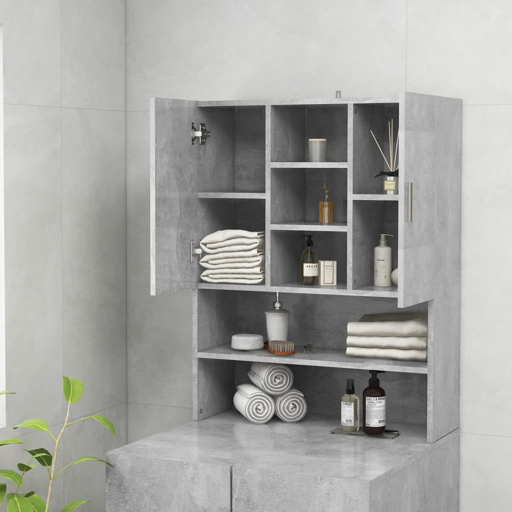betonszürke mosógépszekrény 70,5 x 25,5 x 90 cm
