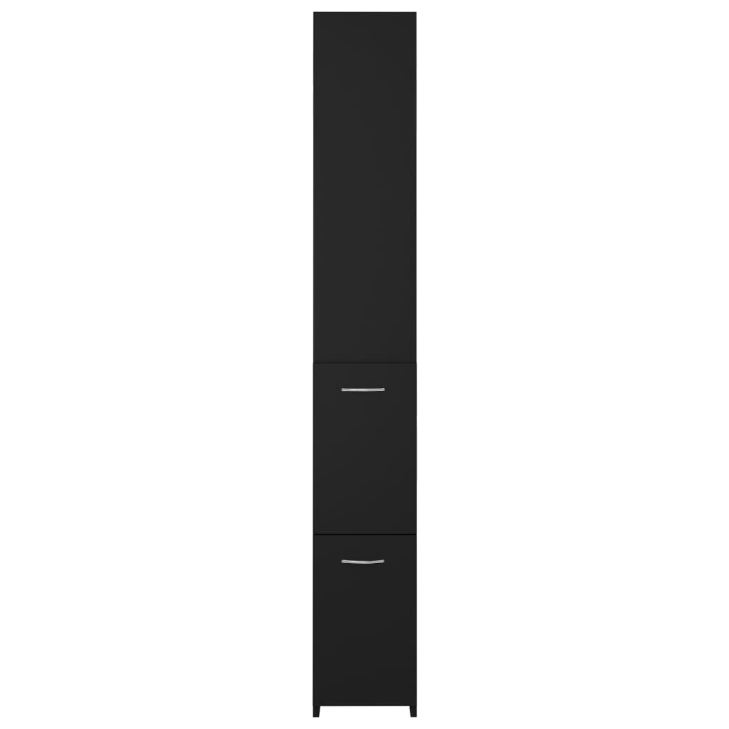 fekete szerelt fa fürdőszobaszekrény 25x26,5x170 cm