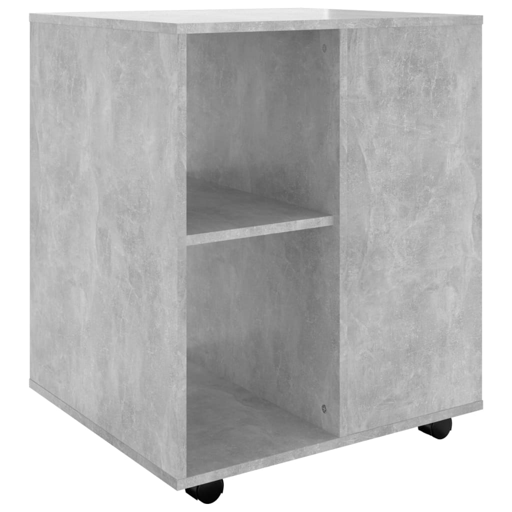 betonszürke szerelt fa kerekes szekrény 60 x 53 x 72 cm