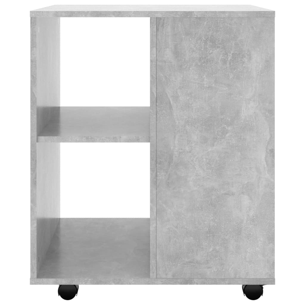betonszürke szerelt fa kerekes szekrény 60 x 53 x 72 cm