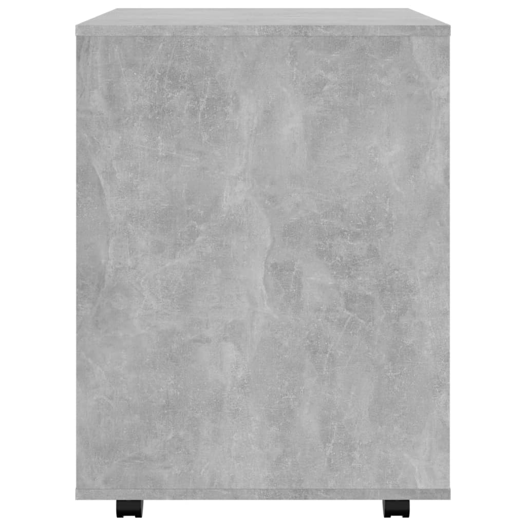 betonszürke szerelt fa kerekes szekrény 60 x 53 x 72 cm