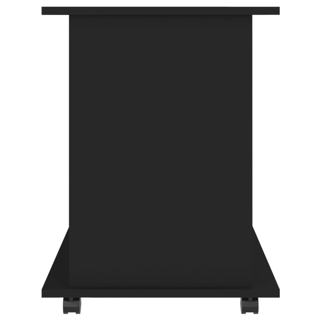 fekete szerelt fa kerekes szekrény 60 x 45 x 60 cm