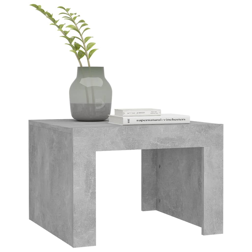 betonszürke szerelt fa dohányzóasztal 50 x 50 x 35 cm