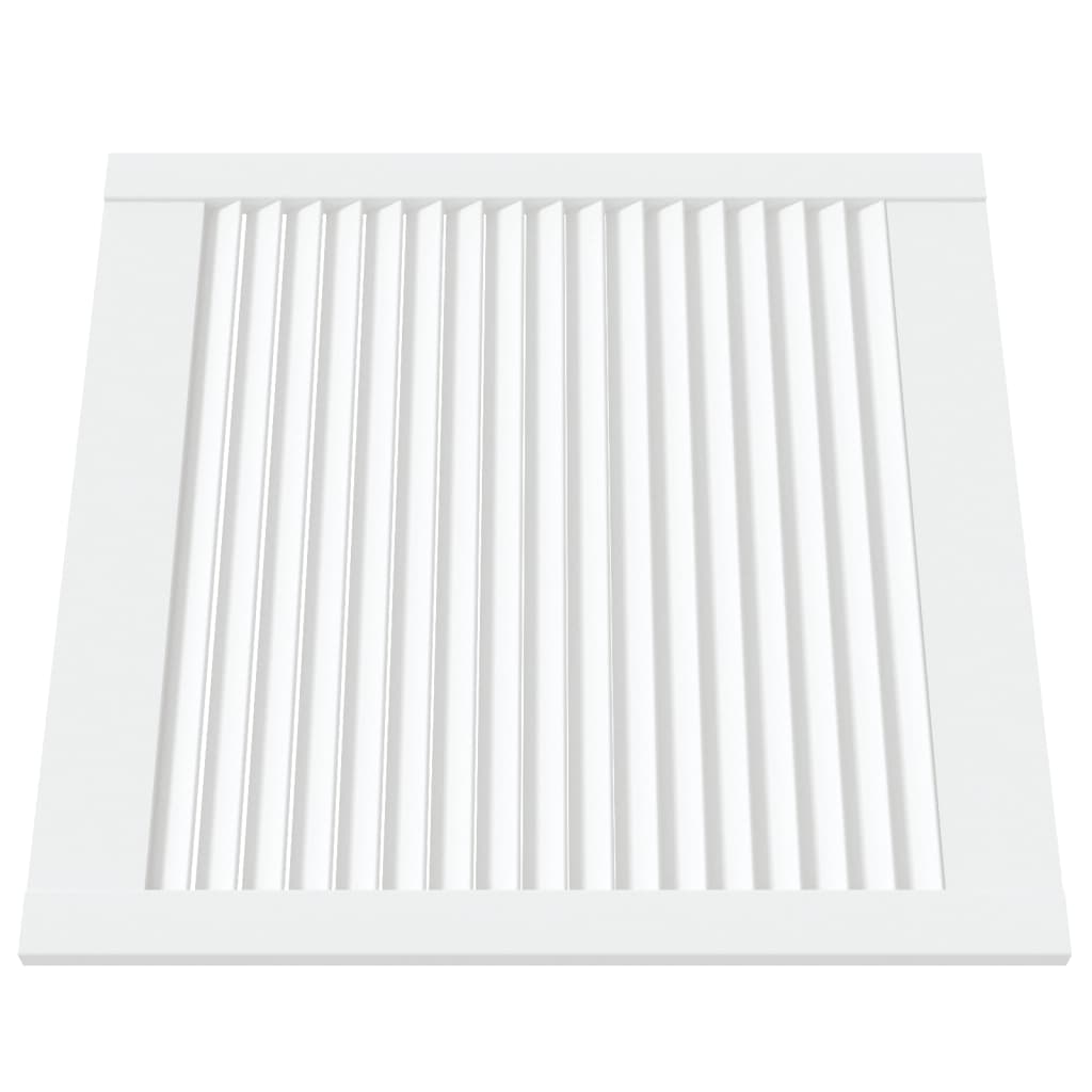 2 db fehér tömör fenyőfa lamellás szekrényajtó 61,5 x 59,4 cm