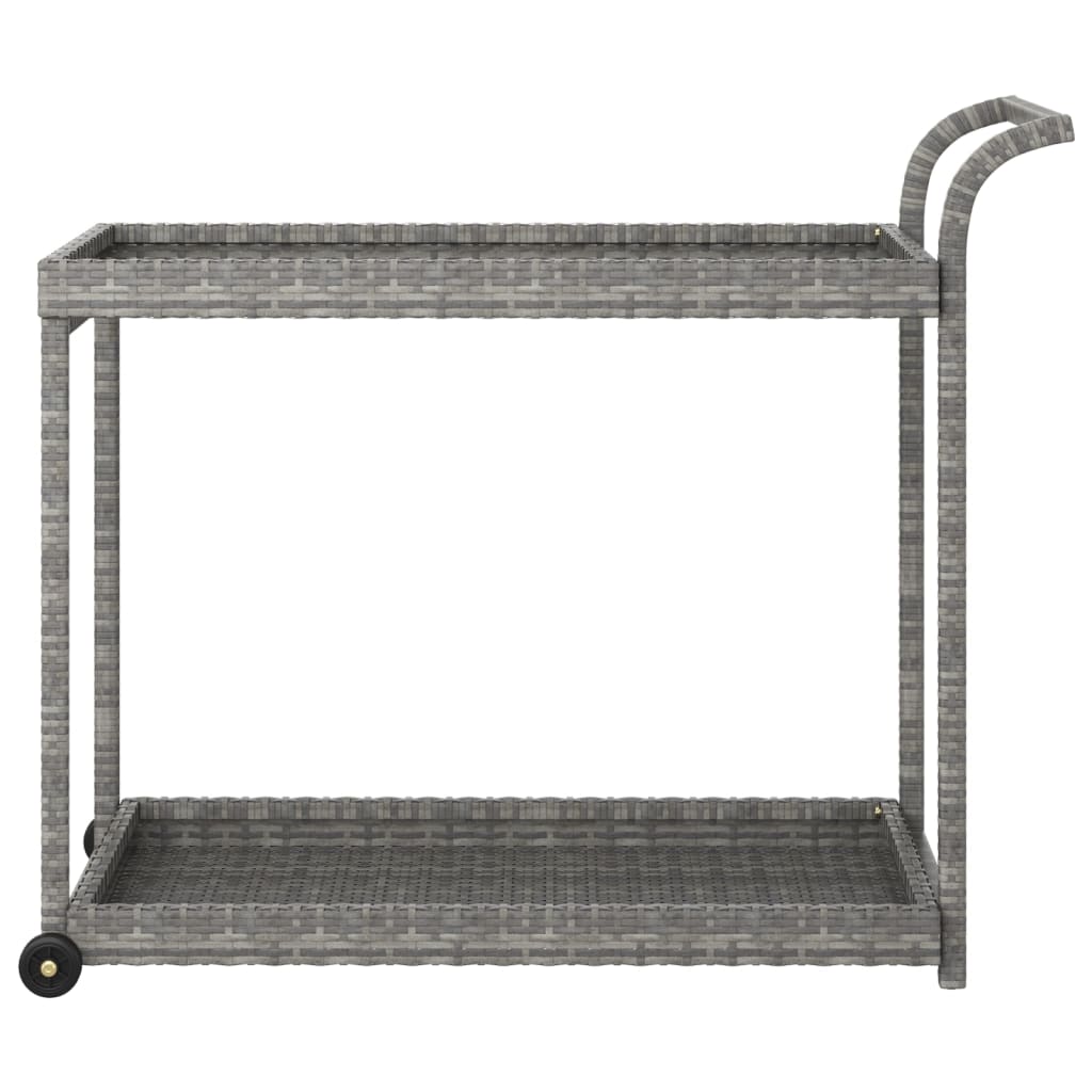 szürke polyrattan bárkocsi 100 x 45 x 83 cm
