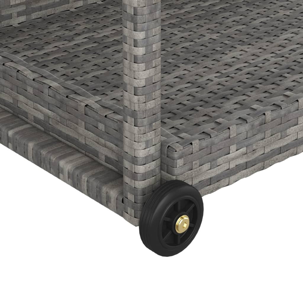 szürke polyrattan bárkocsi 100 x 45 x 83 cm