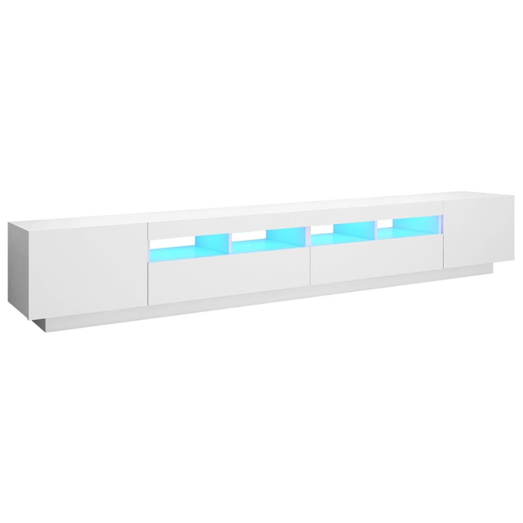 fehér TV-szekrény LED-lámpákkal 260 x 35 x 40 cm