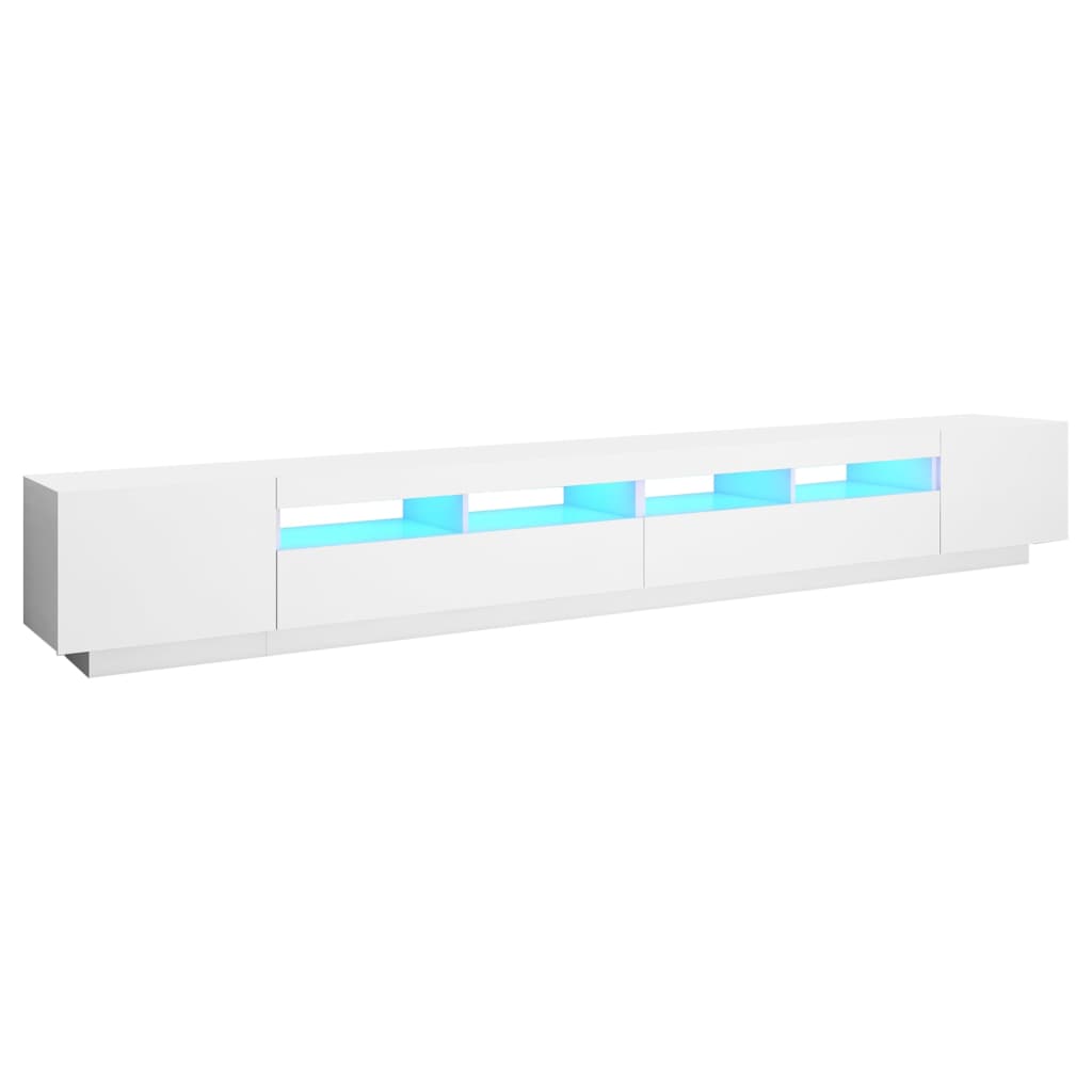 fehér TV-szekrény LED-lámpákkal 300 x 35 x 40 cm