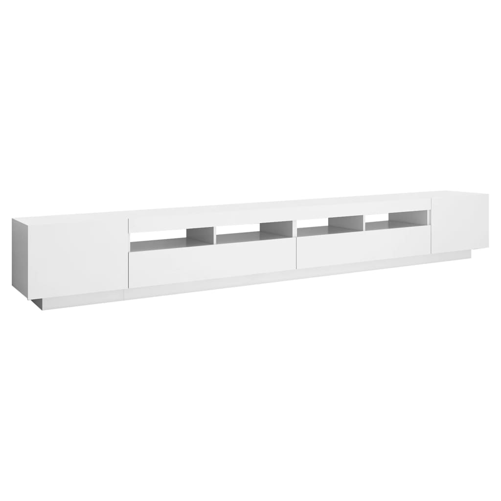 fehér TV-szekrény LED-lámpákkal 300 x 35 x 40 cm