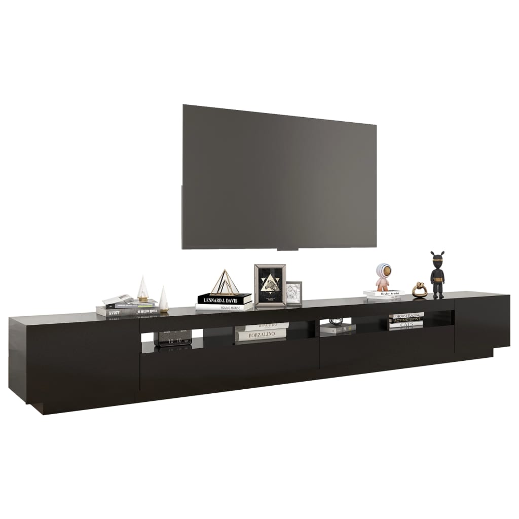 fekete TV-szekrény LED-lámpákkal 300 x 35 x 40 cm