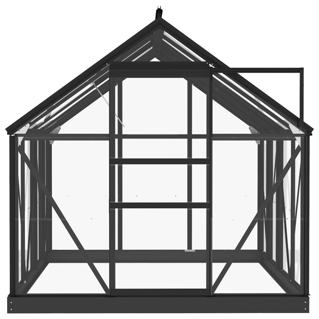 antracitszürke alumínium melegház csereváz 155 x 103 x 191 cm