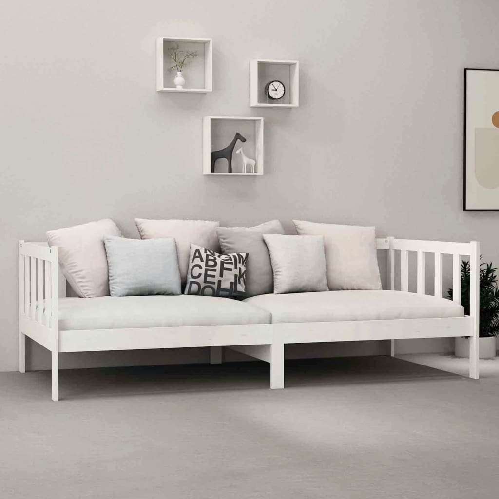 fehér tömör fenyőfa kanapéágy 90 x 200 cm