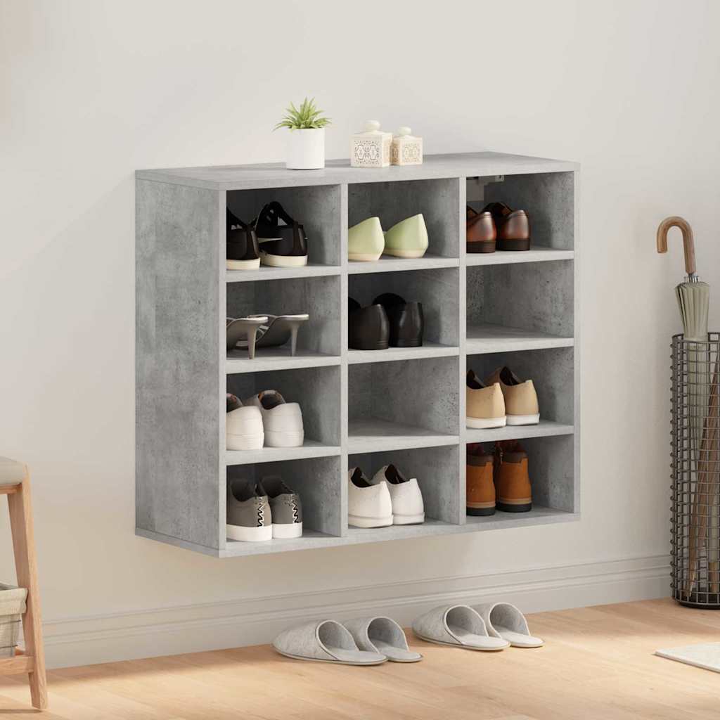 Cipőszekrény polcokkal Beton szürke 77.5 x 30 x 67 cm Faanyag