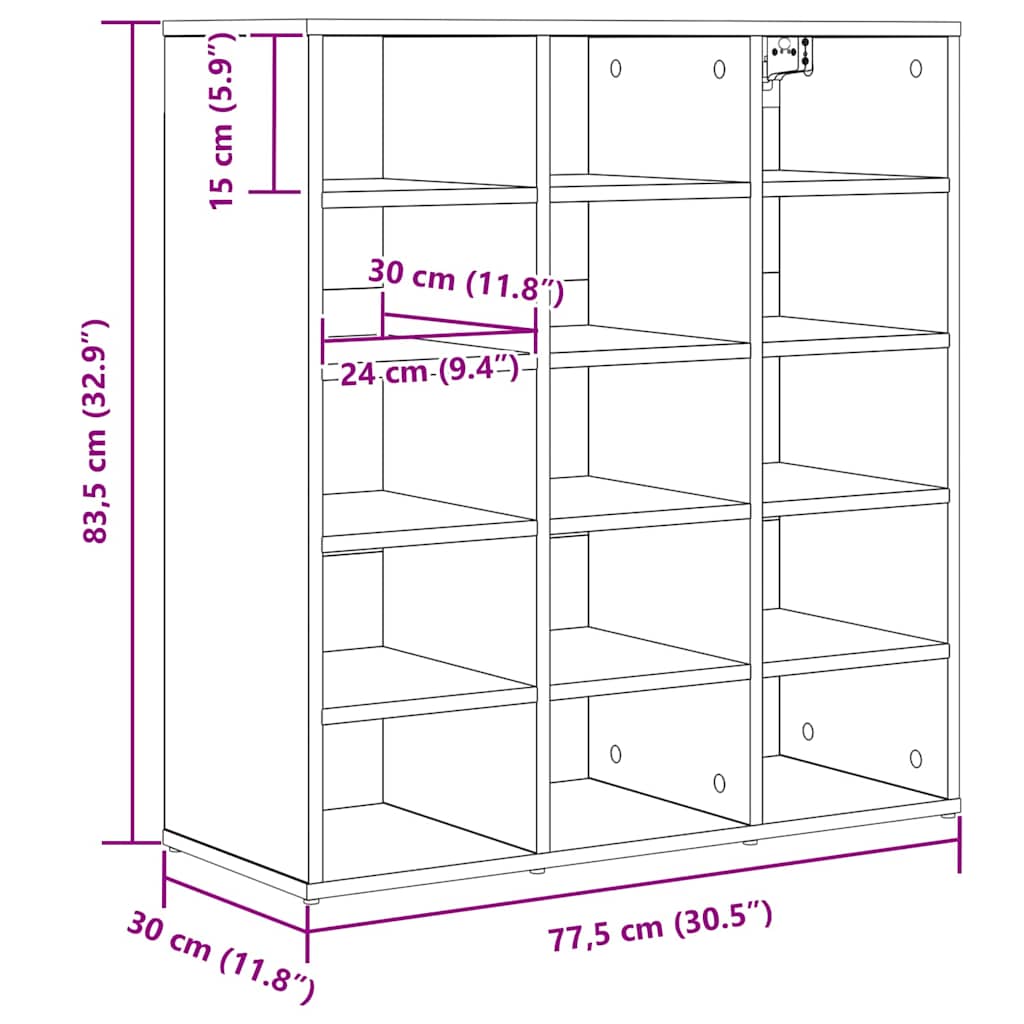 Cipőszekrény polcokkal Fehér 77.5 x 30 x 83.5 cm Faanyag