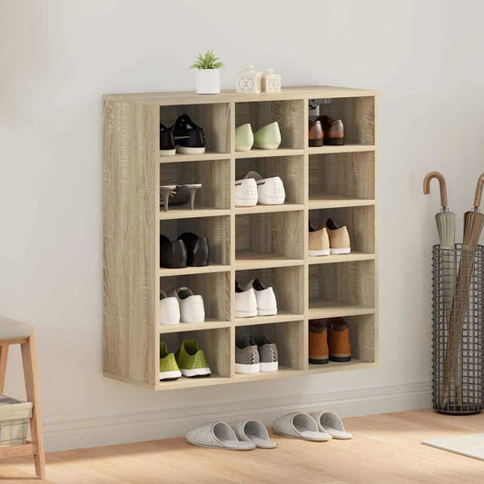 Cipőszekrény polcokkal sonoma tölgy 77.5 x 30 x 83.5 cm Faanyag