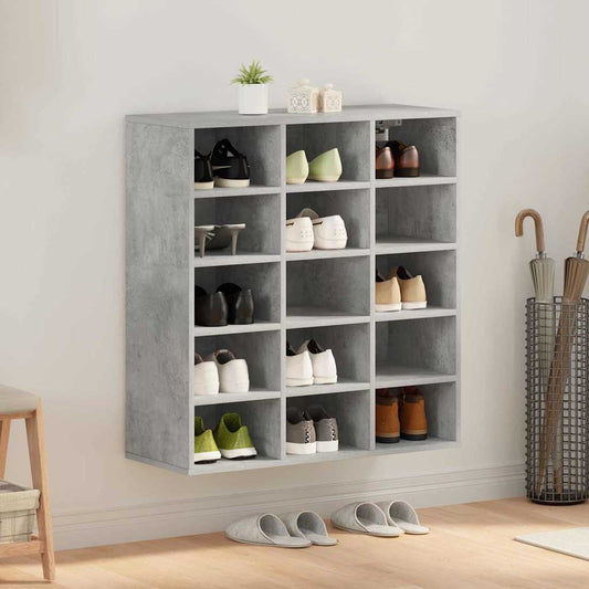 Cipőszekrény polcokkal Beton szürke 77.5 x 30 x 83.5 cm Faanyag
