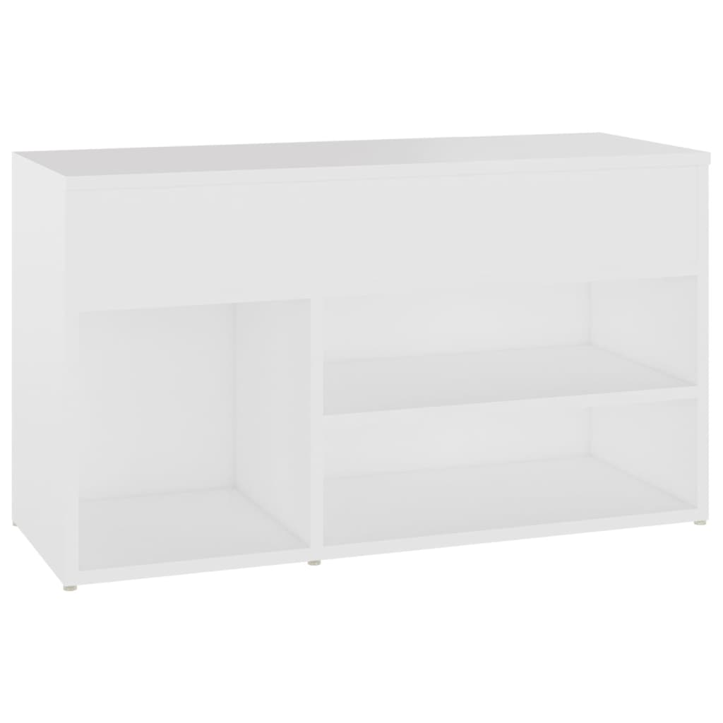 fehér szerelt fa cipőtároló pad 80 x 30 x 45 cm