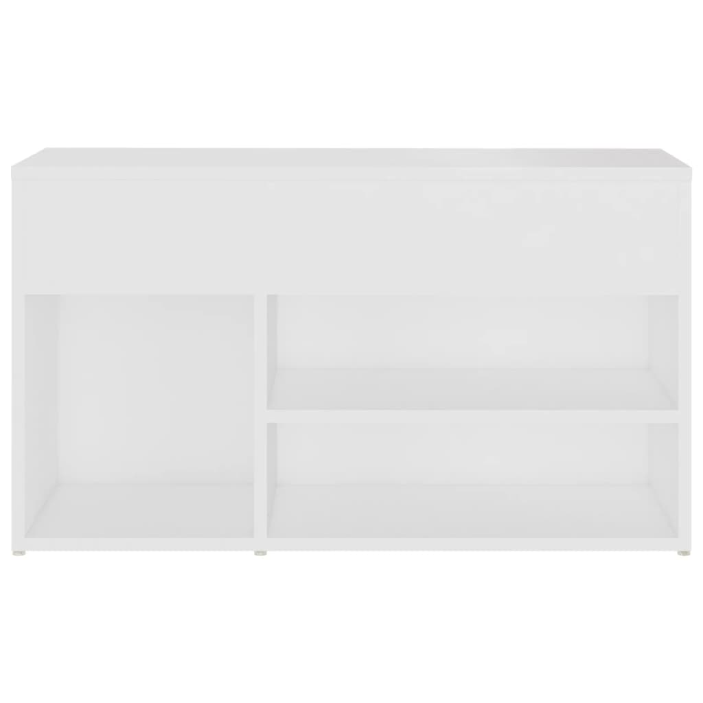 fehér szerelt fa cipőtároló pad 80 x 30 x 45 cm