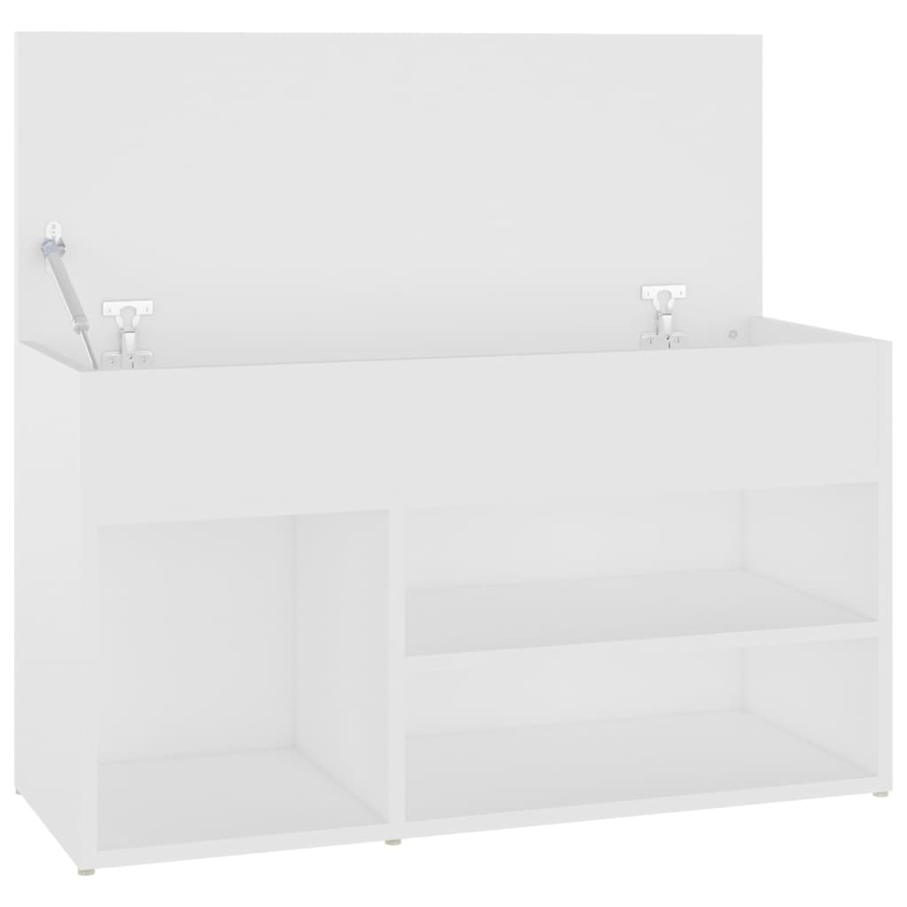 fehér szerelt fa cipőtároló pad 80 x 30 x 45 cm