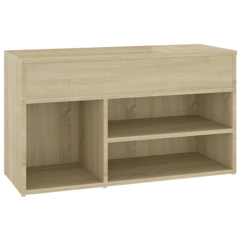 sonoma tölgy színű szerelt fa cipőtároló pad 80 x 30 x 45 cm