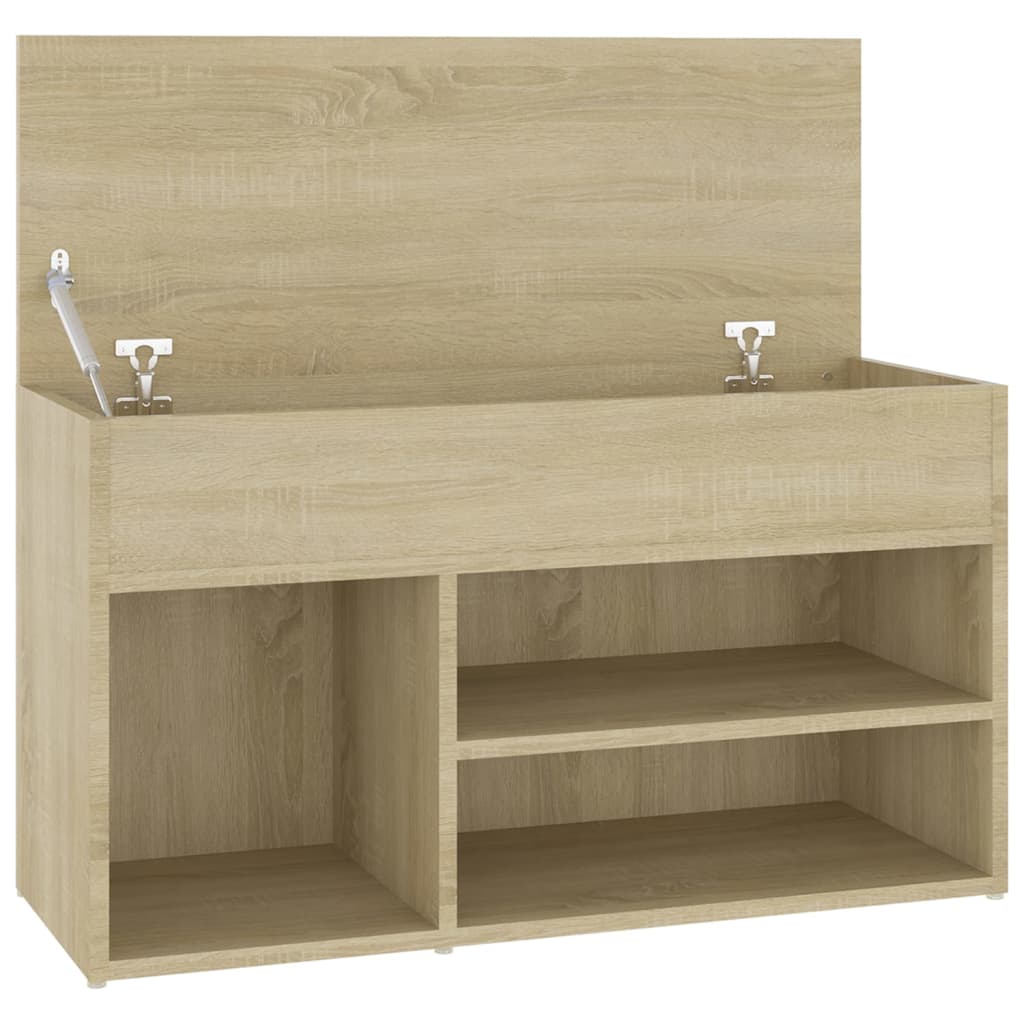 sonoma tölgy színű szerelt fa cipőtároló pad 80 x 30 x 45 cm