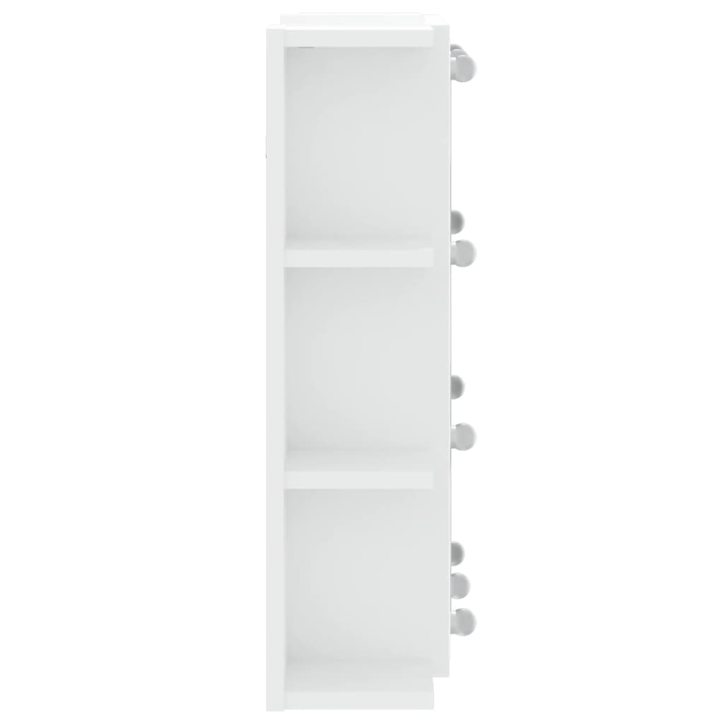 fehér tükrös szekrény LED-ekkel 70 x 16,5 x 60 cm