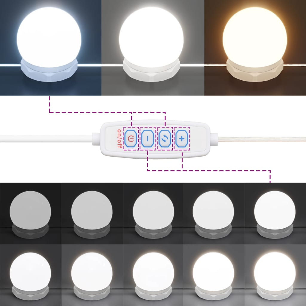 betonszürke tükrös szekrény LED-ekkel 60 x 31,5 x 62 cm