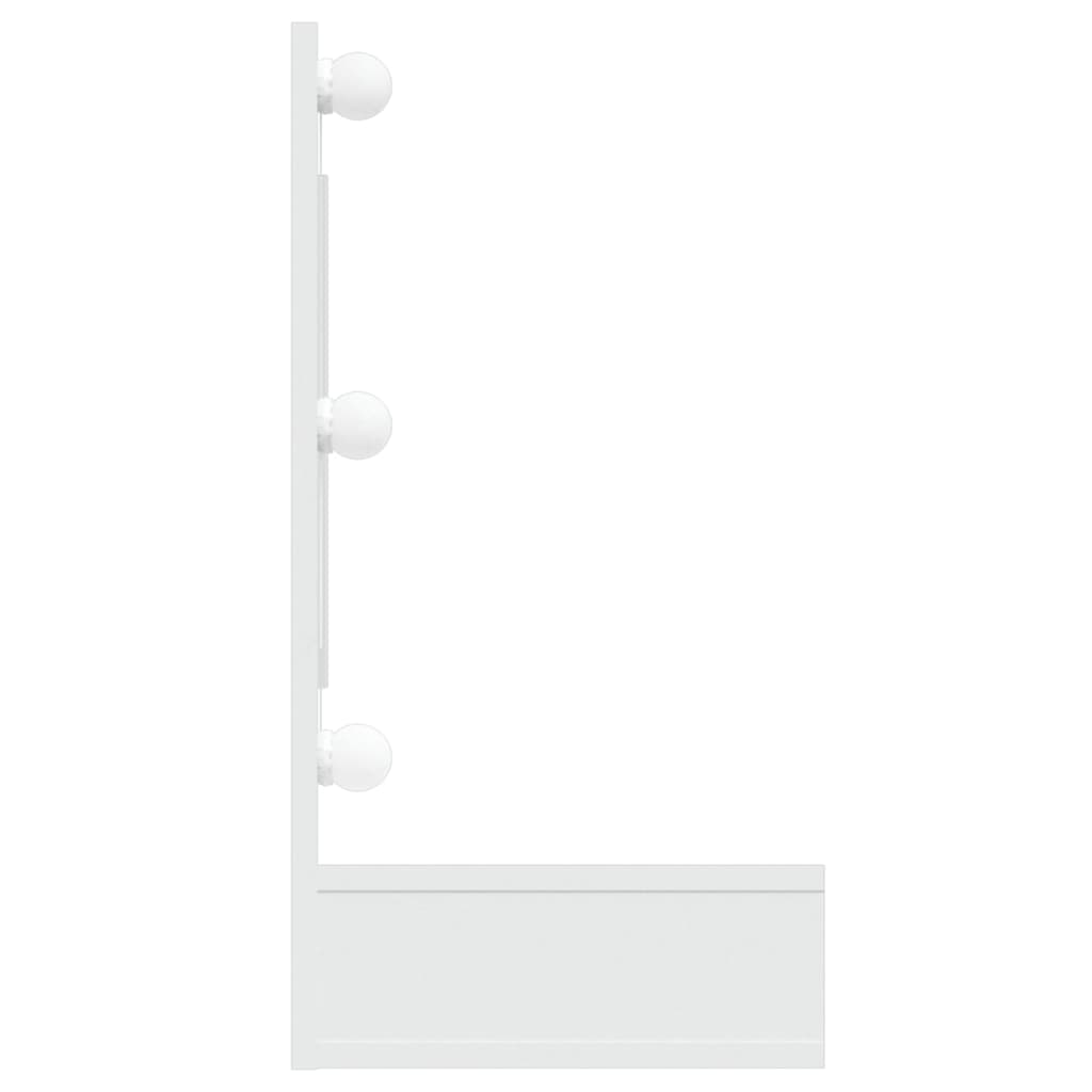 fehér tükrös szekrény LED-ekkel 90x31,5x62 cm