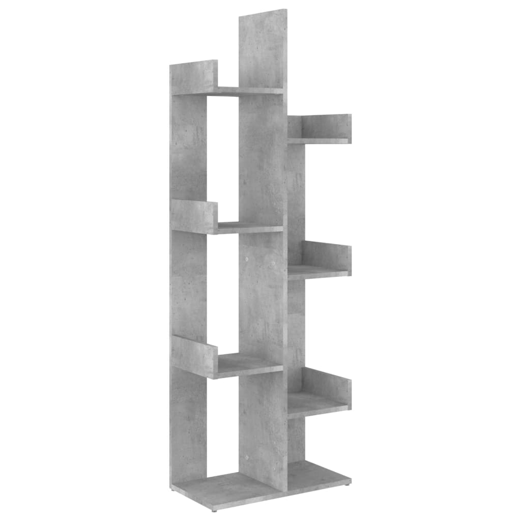 betonszürke szerelt fa könyvszekrény 48 x 25,5 x 140 cm