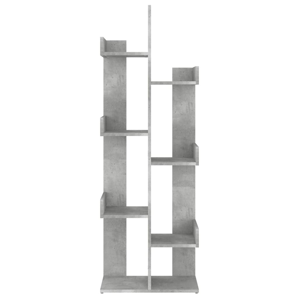 betonszürke szerelt fa könyvszekrény 48 x 25,5 x 140 cm