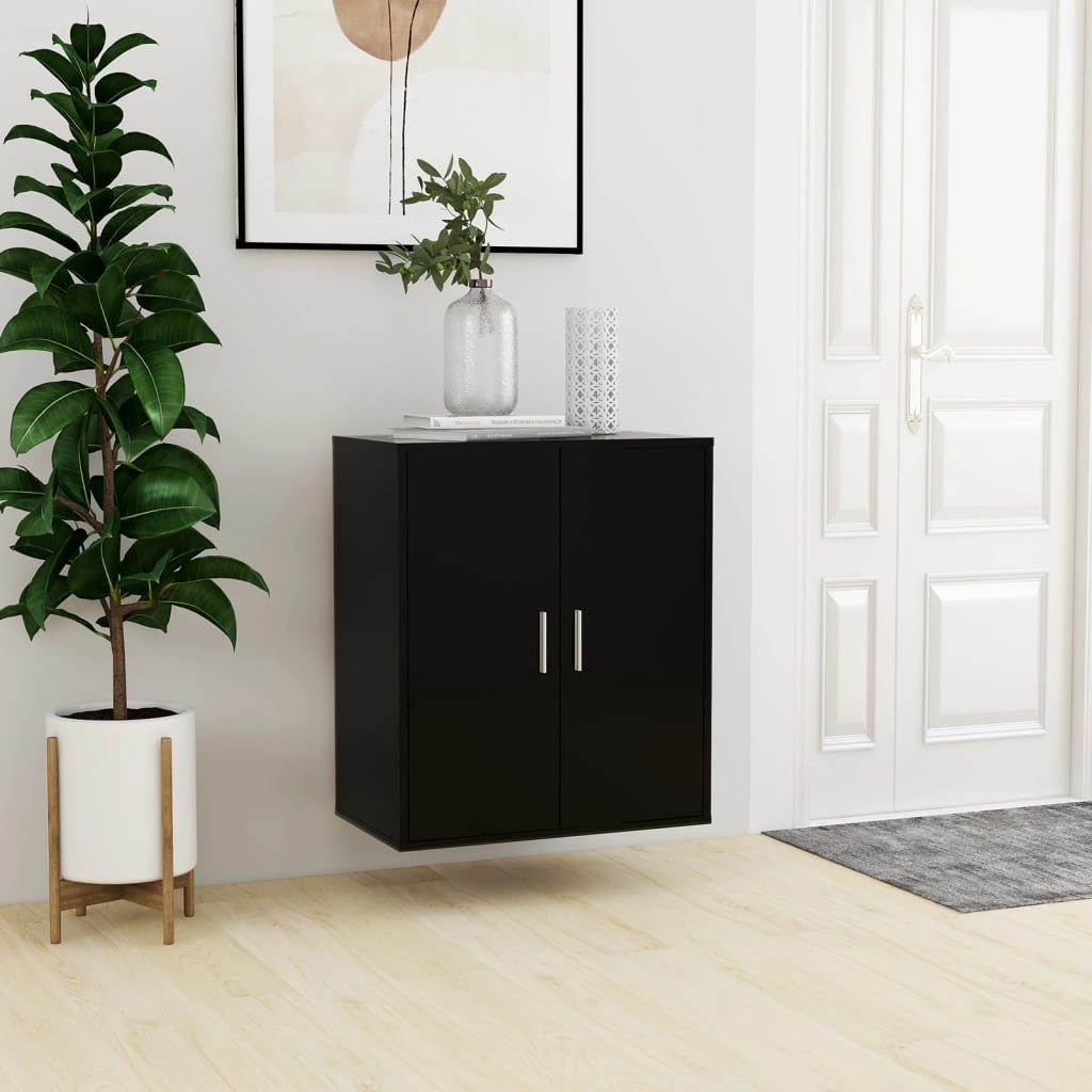 vidaX fekete szerelt fa cipősszekrény 60 x 35 x 70 cm