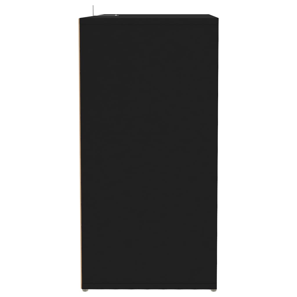 vidaX fekete szerelt fa cipősszekrény 60 x 35 x 70 cm