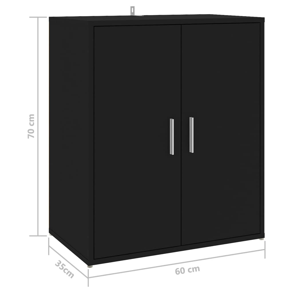 vidaX fekete szerelt fa cipősszekrény 60 x 35 x 70 cm