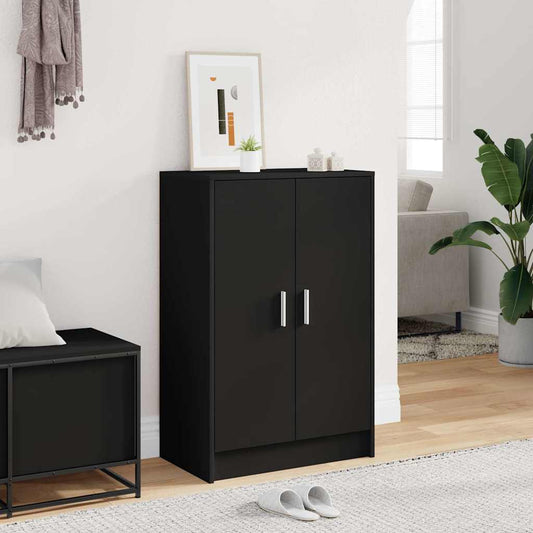 fekete szerelt fa cipősszekrény 60 x 35 x 92 cm