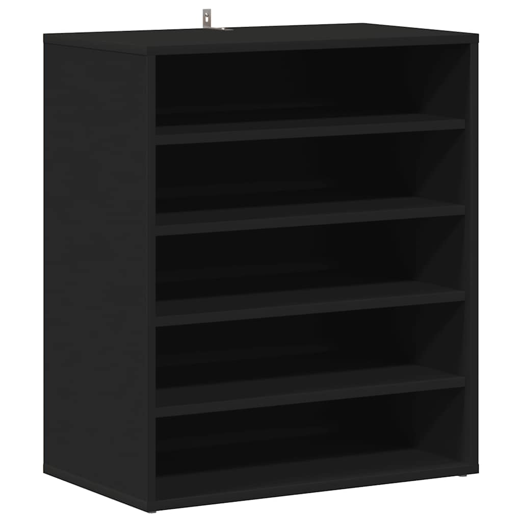 vidaX fekete szerelt fa cipősszekrény 60 x 35 x 70 cm