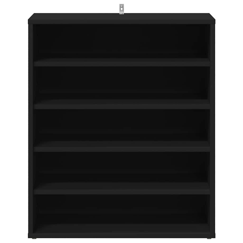 vidaX fekete szerelt fa cipősszekrény 60 x 35 x 70 cm