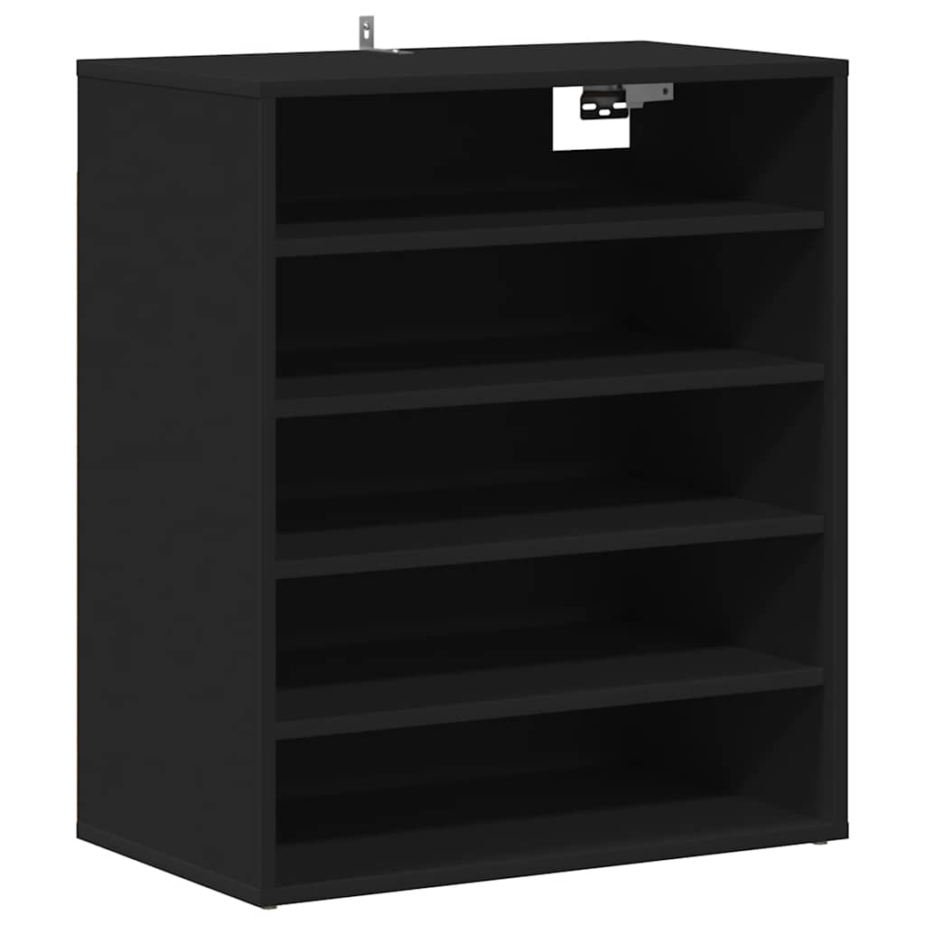 vidaX fekete szerelt fa cipősszekrény 60 x 35 x 70 cm