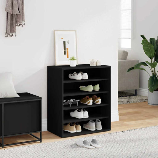 vidaX fekete szerelt fa cipősszekrény 60 x 35 x 70 cm