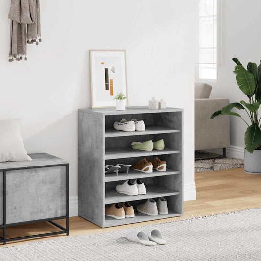 betonszürke szerelt fa cipősszekrény 60 x 35 x 70 cm