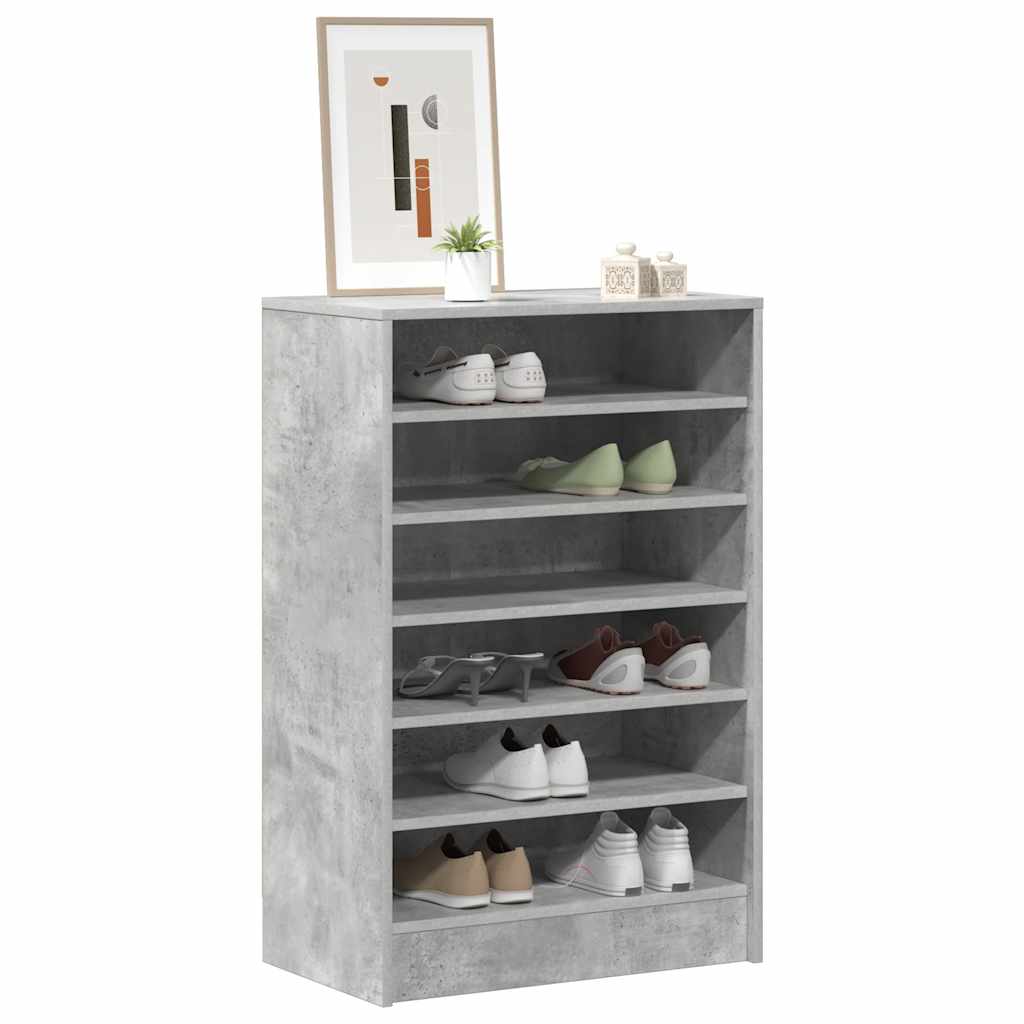 betonszürke szerelt fa cipősszekrény 60 x 35 x 92 cm