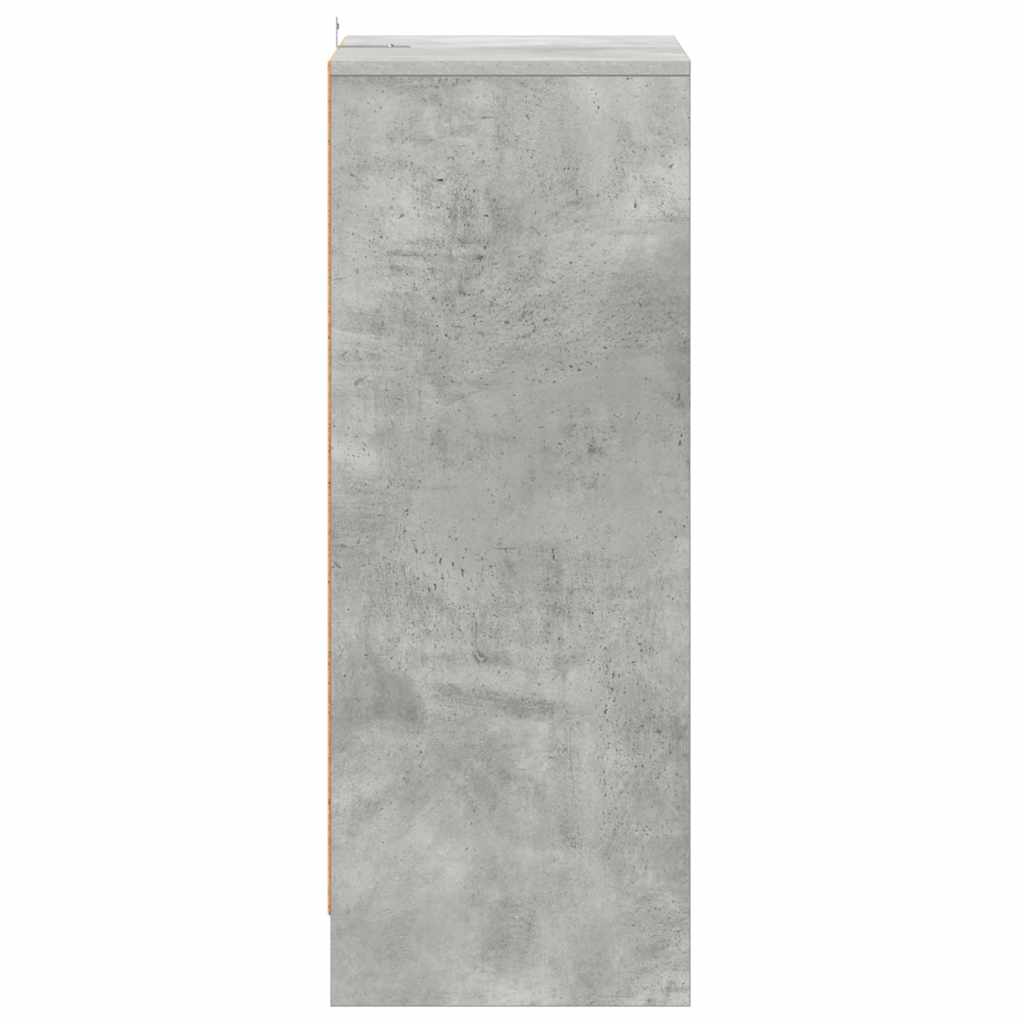 betonszürke szerelt fa cipősszekrény 60 x 35 x 92 cm