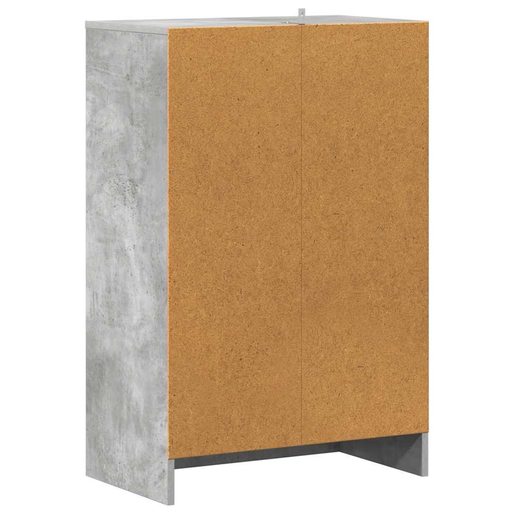 betonszürke szerelt fa cipősszekrény 60 x 35 x 92 cm